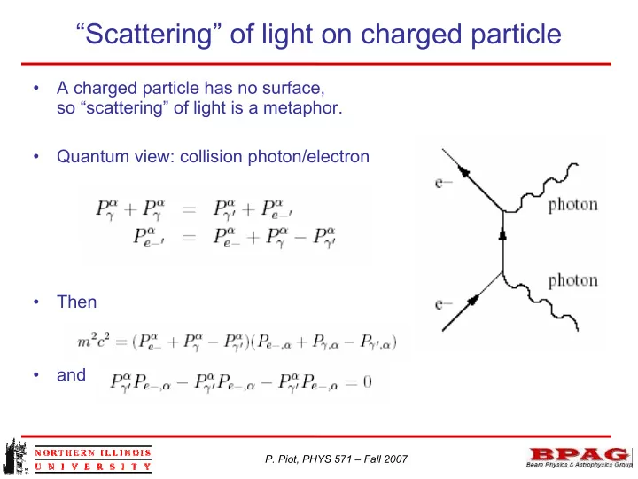 scattering of light on charged particle