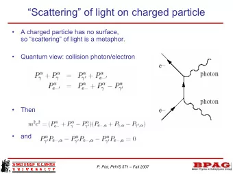 Scattering of light on charged particle    A charged particle has no surface,  so