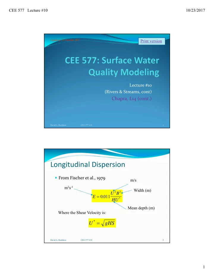 longitudinal dispersion