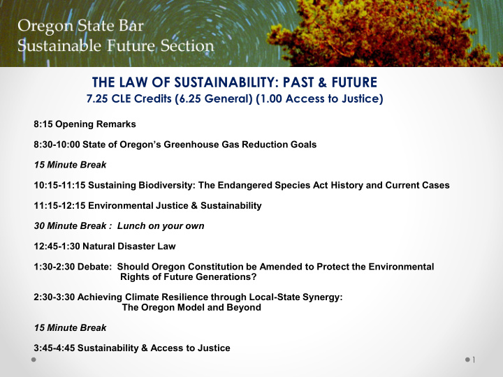 the law of sustainability past future