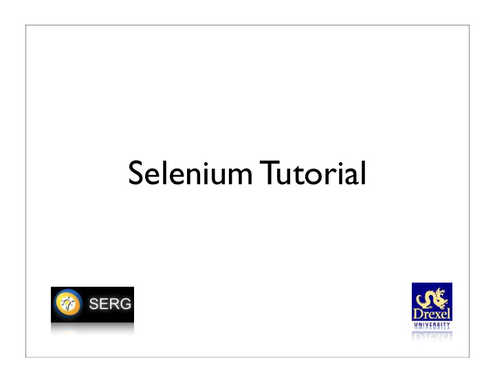 selenium tutorial