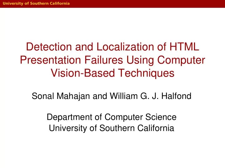 presentation failures using computer