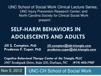 ADOLESCENTS AND ADULTS Jill S. Compton , PhD  jill.compton@cbt-triangle.com Prudence F. Cuper , PhD