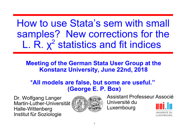 how to use stata s sem with small samples new corrections