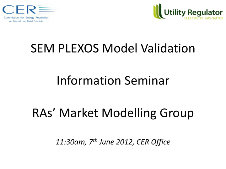 sem plexos model validation information seminar ras