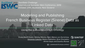 Modeling and Publishing  French Business Register (Sirene) Data as  Linked Data  Using the