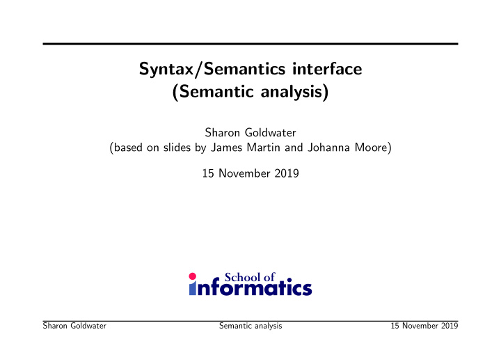 syntax semantics interface semantic analysis