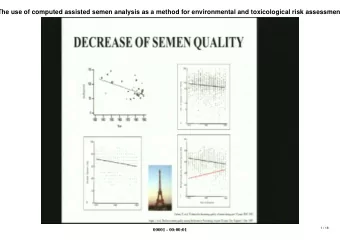 The use of computed assisted semen analysis as a method for environmental and toxicological risk