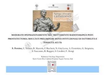 S. Fersino, U. Tebano, R. Mazzola, F. Ricchetti, N. Giaj Levra, A. Fiorentino, G. Sicignano,  S.