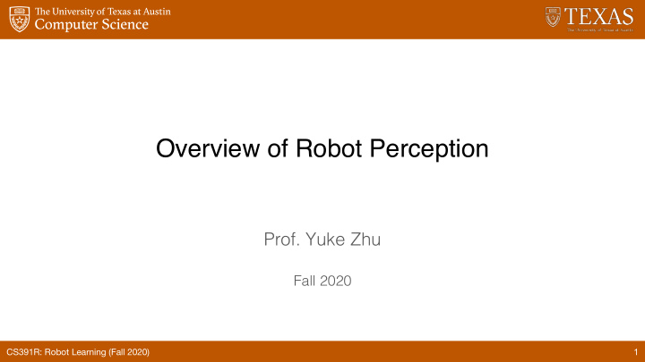 overview of robot perception