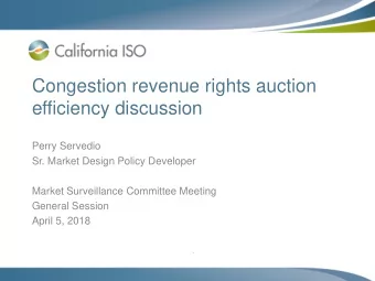 Congestion revenue rights auction  efficiency discussion  Perry Servedio  Sr. Market Design Policy