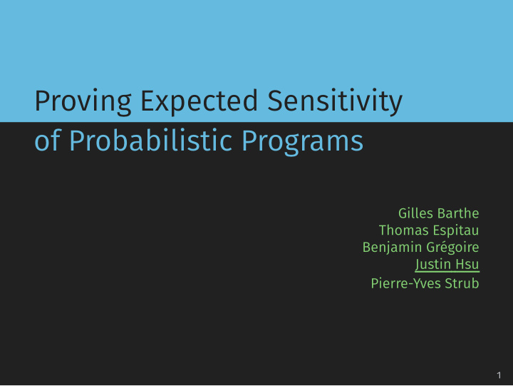 proving expected sensitivity of probabilistic programs