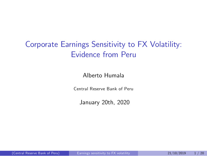 corporate earnings sensitivity to fx volatility evidence