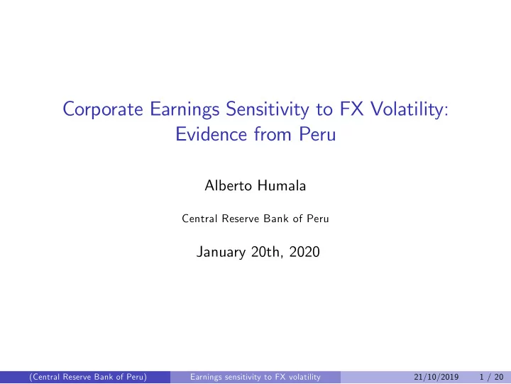 corporate earnings sensitivity to fx volatility evidence
