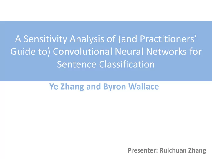 a sensitivity analysis of and practitioners guide to