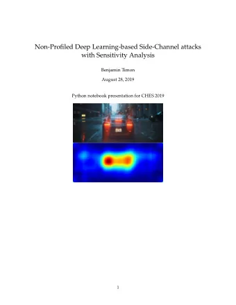 Non-Profiled Deep Learning-based Side-Channel attacks  with Sensitivity Analysis  Benjamin Timon
