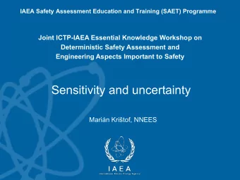 Content of the lecture n Definition sensitivity and uncertainty n Sensitivity o Areas of the