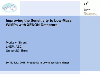 Improving the Sensitivity to Low-Mass  WIMPs with XENON Detectors  Moritz v. Sivers  LHEP, AEC