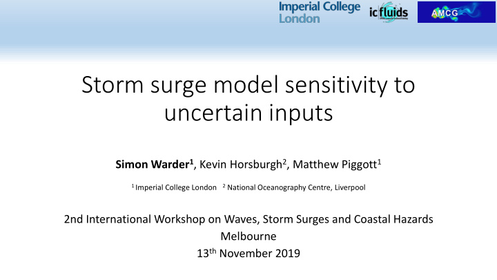 storm surge model sensitivity to