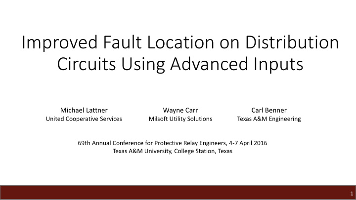 improved fault location on distribution circuits using