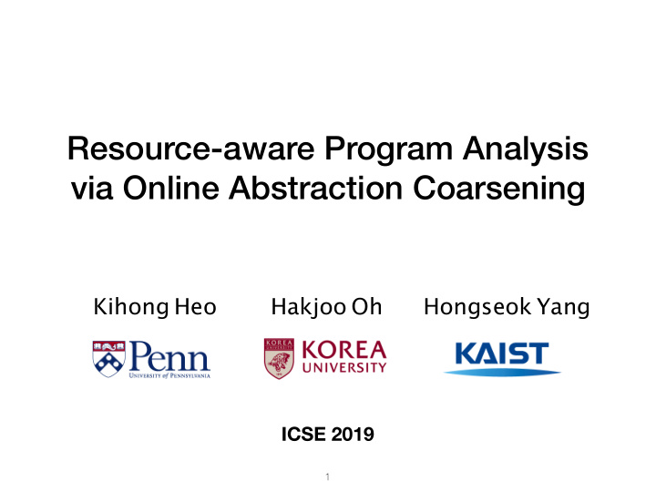 resource aware program analysis via online abstraction