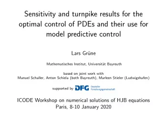 Sensitivity and turnpike results for the  optimal control of PDEs and their use for  model