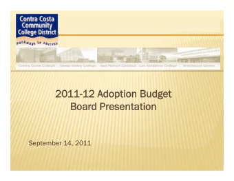 20  2011-12 A  -12 Adoption Budge  option Budget  Boar  Board Presentation  d Presentation