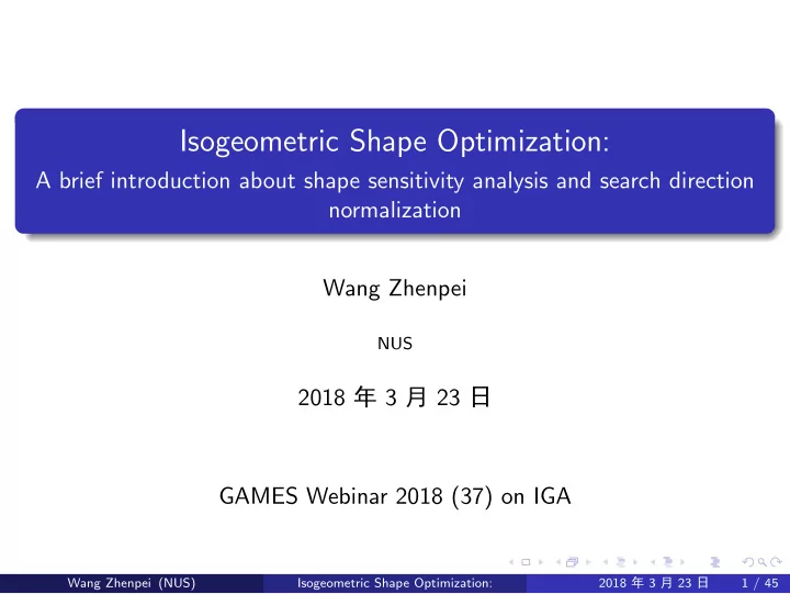 isogeometric shape optimization