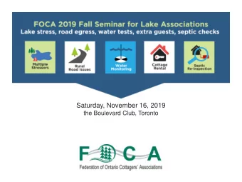 Saturday, November 16, 2019  the Boulevard Club, Toronto  Whats in a name?  Also, the proposed