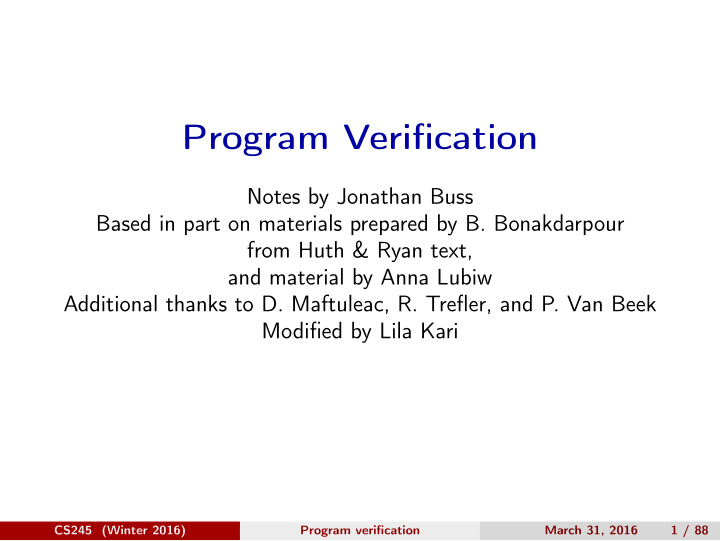 program verification