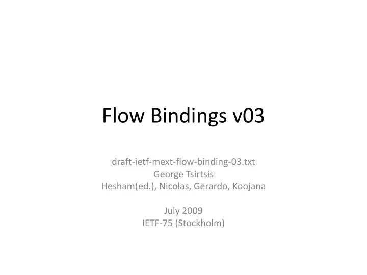 flow bindings v03