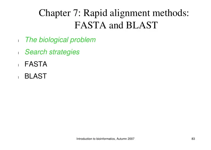 chapter 7 rapid alignment methods fasta and blast