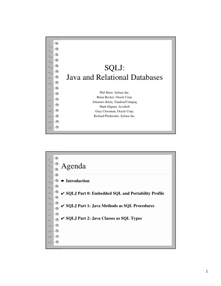 sqlj java and relational databases