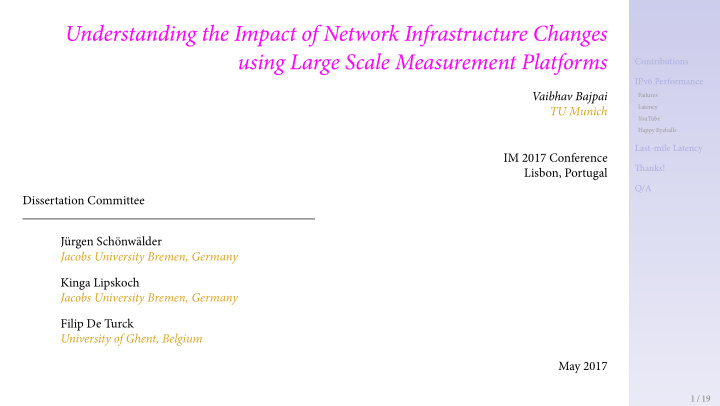 using large scale measurement platforms understanding the