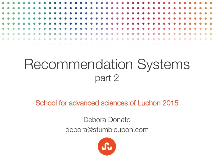 recommendation systems