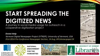 DIGITIZED NEWS  A journey in social media usage for outreach in a  cooperative digitization project