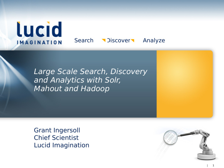 large scale search discovery and analytics with solr