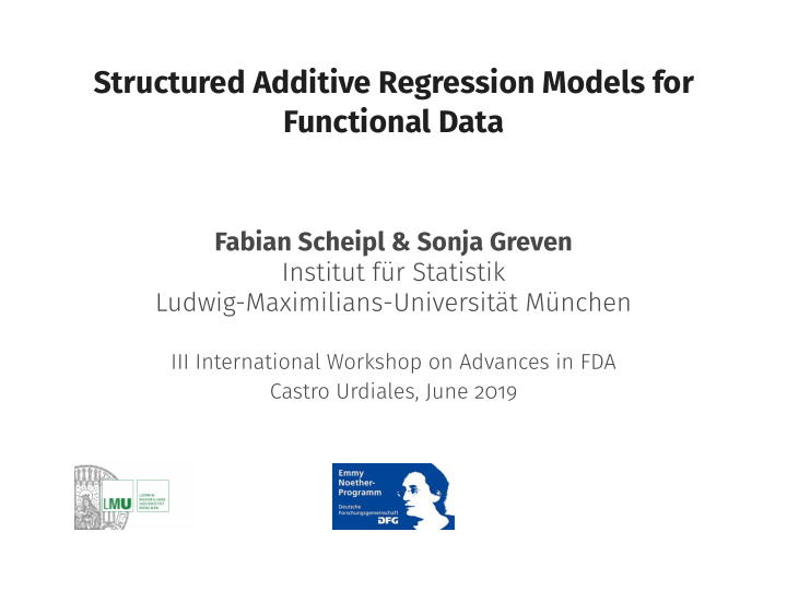 structured additive regression models for functional data
