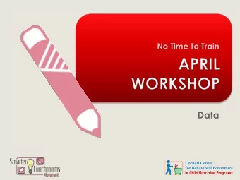 Data  Data is PROOF!  No Time to Train | April  2  Participation  Fruit, vegetable, white milk,  or