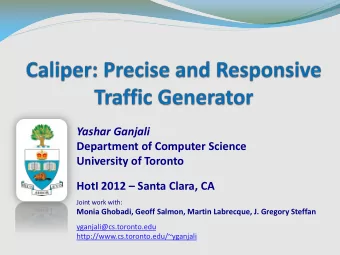 Yashar Ganjali  Department of Computer Science  University of Toronto HotI 2012  Santa Clara, CA