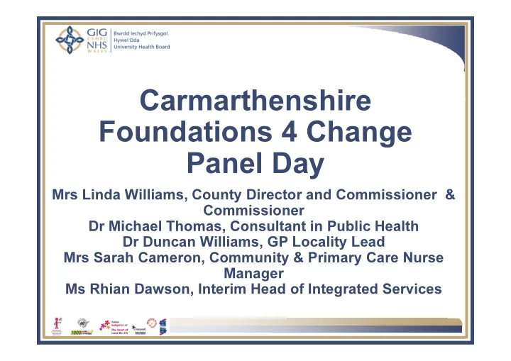 carmarthenshire foundations 4 change panel day
