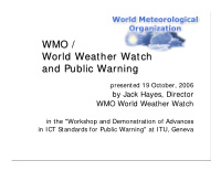 wmo wmo world weather watch world weather watch and