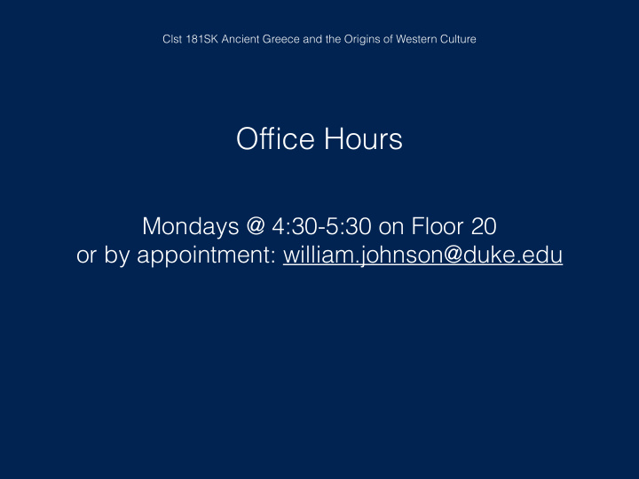 office hours