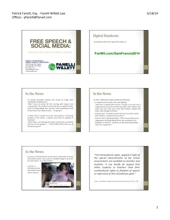 FREE SPEECH &amp;   Download  an  electronic  copy  of  the  slides,  at