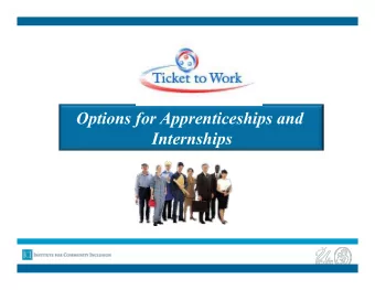Options for Apprenticeships and  Internships T ODAY  S Presenter P RESENTER David Hoff