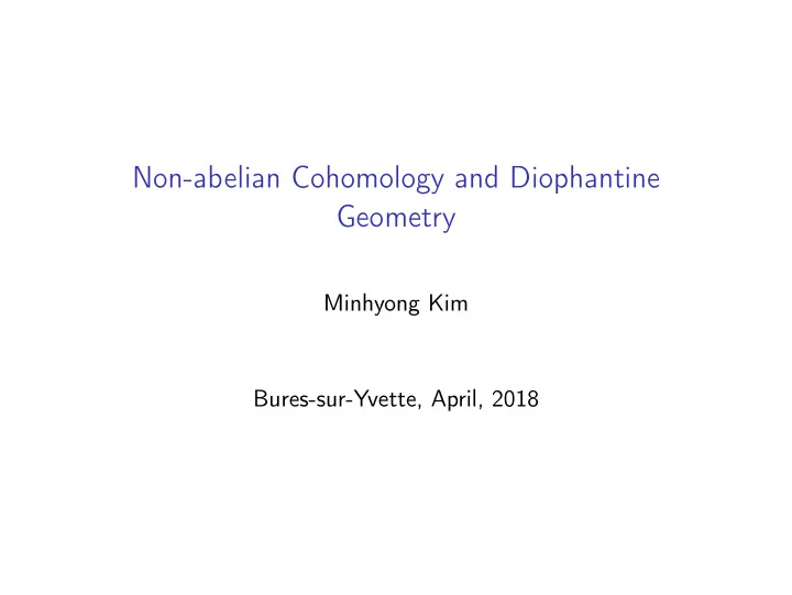 non abelian cohomology and diophantine geometry