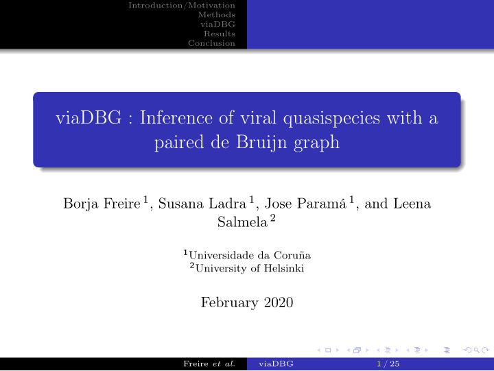 viadbg inference of viral quasispecies with a paired de