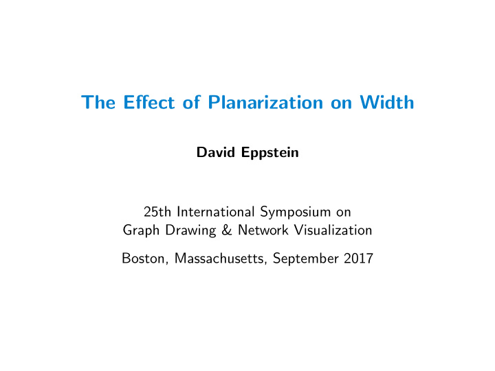 the effect of planarization on width