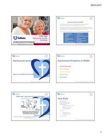 Psychosocial Disciplines at SPNDS  Psychosocial Services    Clinical Psychology    Music