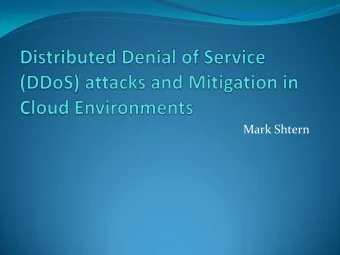 Mark Shtern  DDoS Attacks  http://en.wikipedia.org/wiki/Operation_Pa  yback
